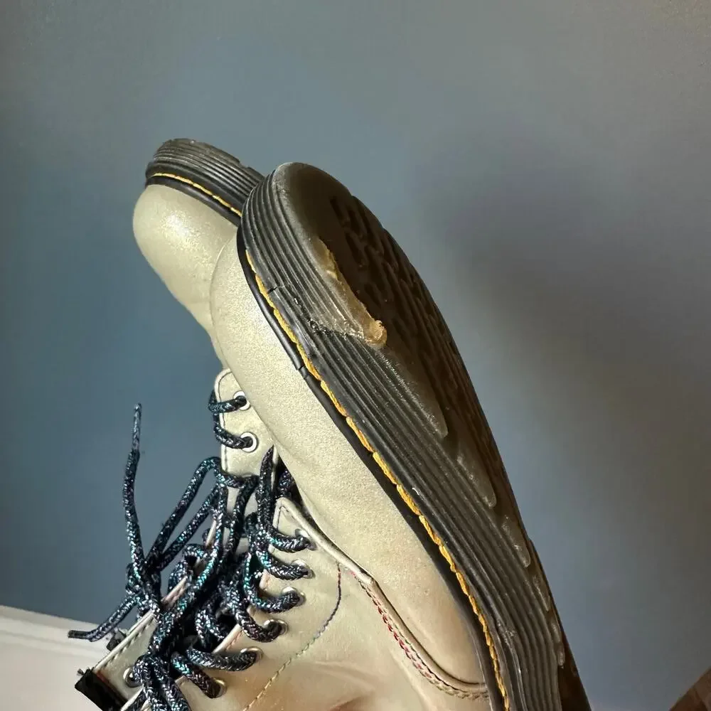 Doc Martens glittery grey‎ boots